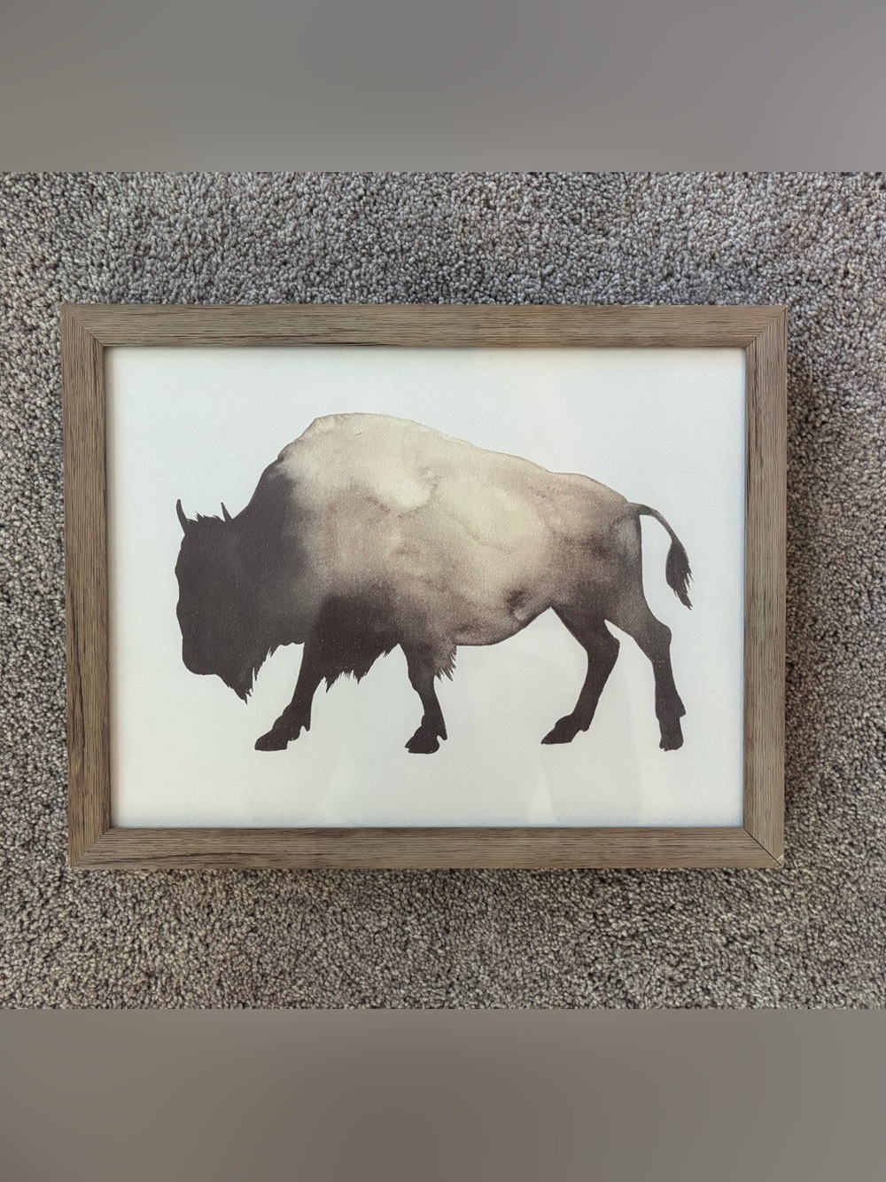 Threshold Brown & Cream Bison Silhouette Framed Wall Art